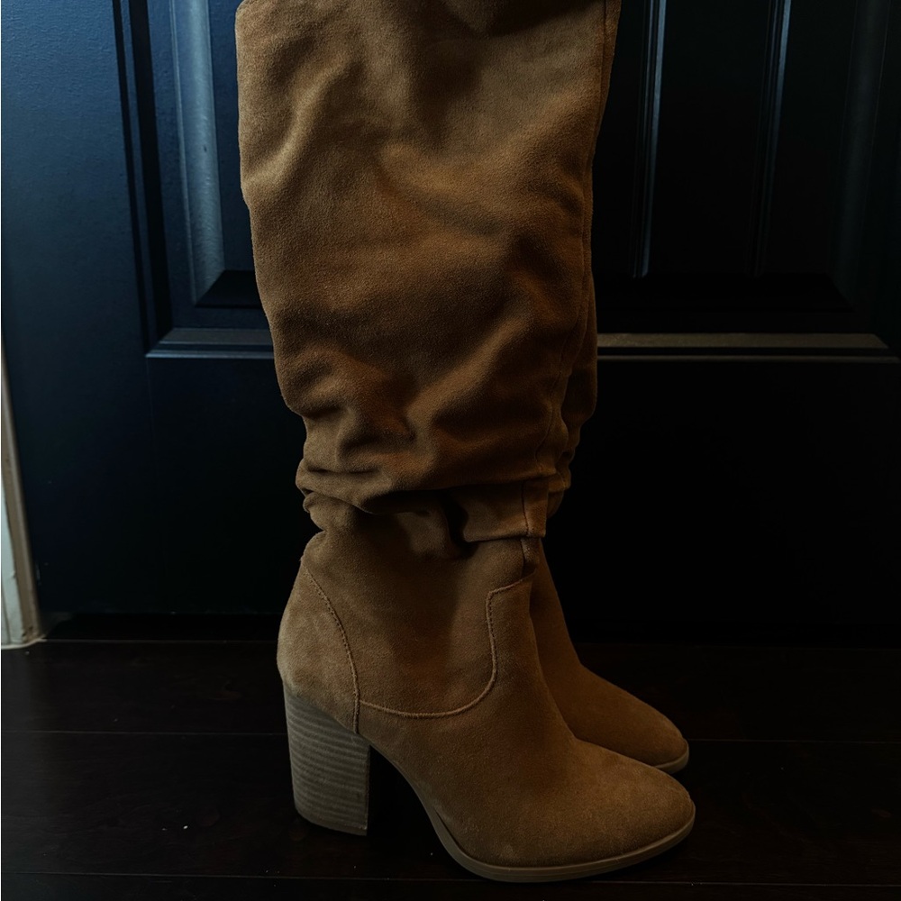 T.J.Maxx Brown Suede Heeled Boots